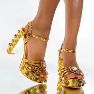 Azalea Wang Even The Sun Sets In Paradise Chunky heel sandal